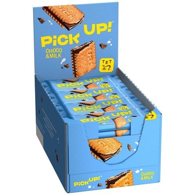 Bahlsen Pick Up! Choco & Milk Keks-Schoko-Riegel 672 g Karton 24 Riegel je 28 g
