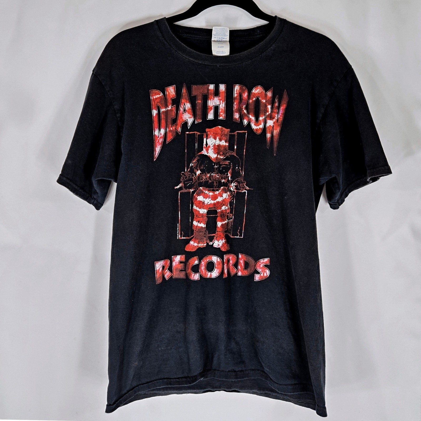 FILA T shirt Death Row Records maglietta nera media rap hip hop musica grafica anni 90