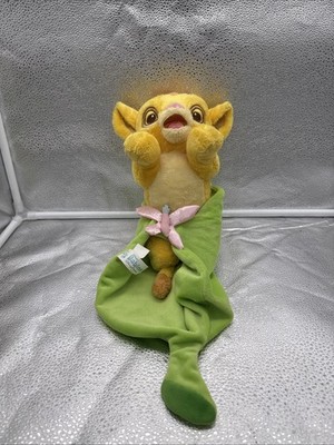 Disney Babies Lion King Plush Baby Simba with Leaf Blanket Disney Parks 12'' 