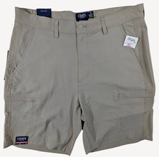 Chaps Men's Khaki Performance Stretch Comfort Waistband Easy Dry Shorts 38 NWT