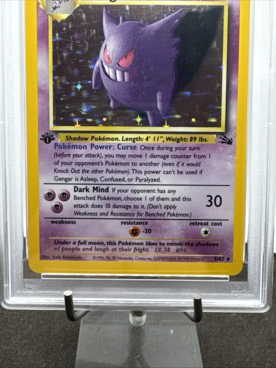 1995 gengar pokemon card Gengar 5/62 Fossil Holo for sale online