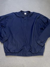 Vintage Nike Jacket Mens 2XL Blue Snap Pullover Pockets Swoosh Anorak 90s, Y2K