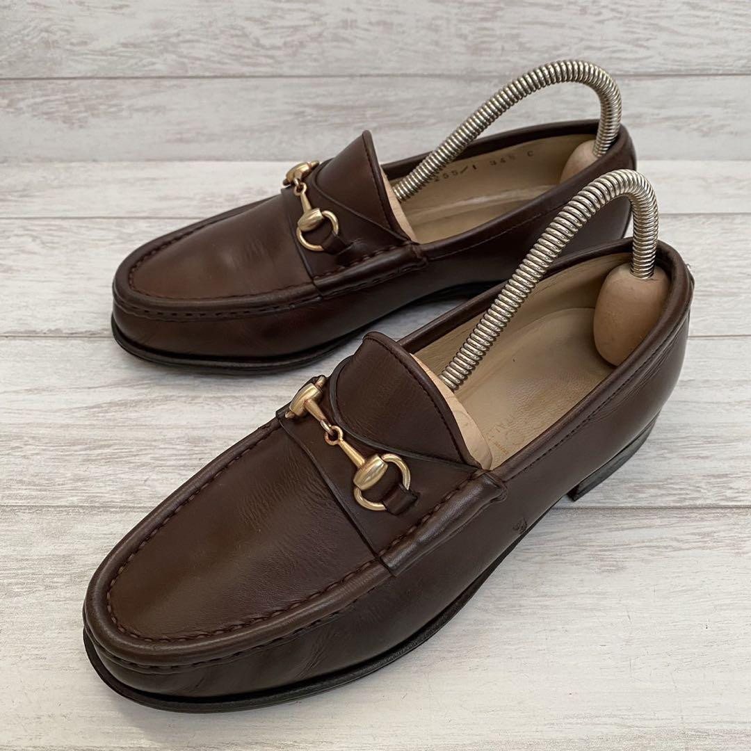 Gucci Horsebit Brown Leather Loafers Size 34.5 US Womens Shoes