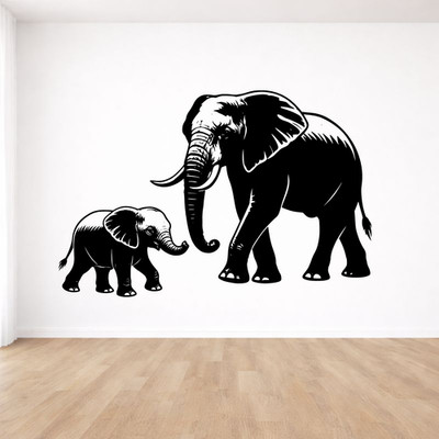Wilder Elefant Vinyl Aufkleber, Abziehbilder Transfer - Auto Van Wandbild Dekor - Zoo