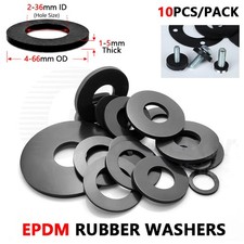 EPDM Rubber Flat Washer Seal Gaskets Fits Screws M2-M36 Weather-resistant 10 per