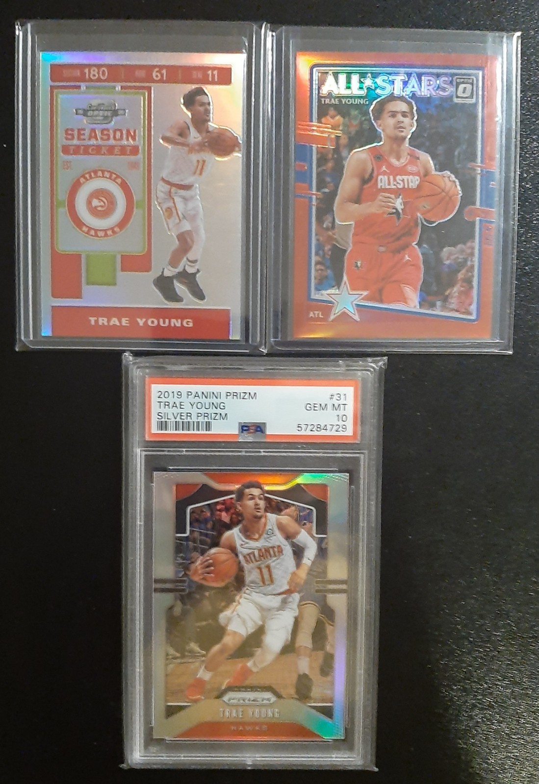 TRAE YOUNG PRIZM SERIAL NUMBERED PSA 10 LOT