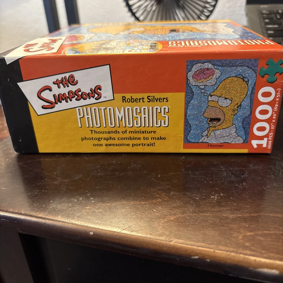 Simpsons Photomosaics 1000 Piece Jigsaw Puzzle Homer Dazed Drooling Donut Sealed - Image 3 of 3