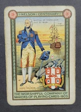 Antique Wide Playing Card Worshipful 1905  Nelson Centenary Battle Of Trafalgar