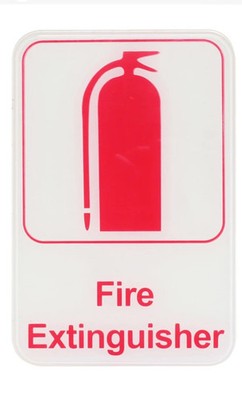 Sign 6'' x 9'' x 1/8'', Fire Extinguisher QTY1