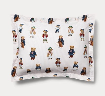 NIP POLO Ralph Lauren PINK Stripe POLO TEDDY BEAR 3pc Comforter Set FULL  QUEEN