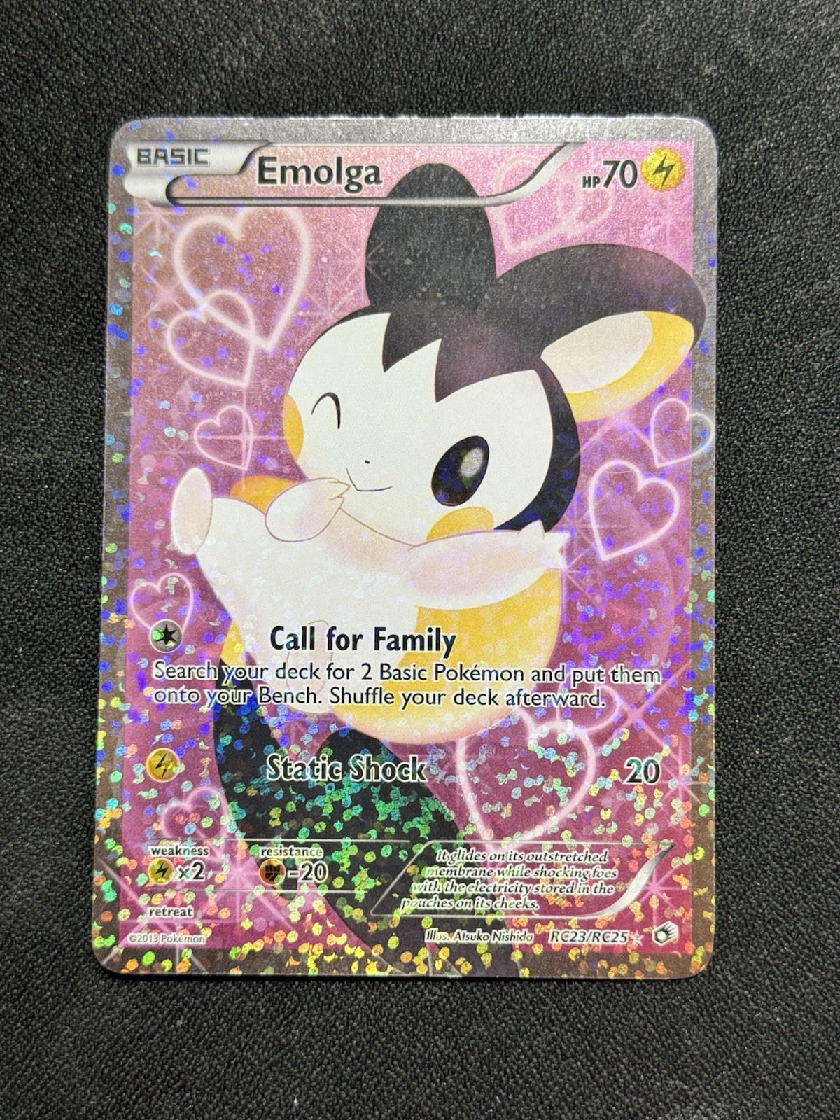 Pokémon TCG Emolga RC23/25 Full Art Rare Holo Card Legendary Treasures MP