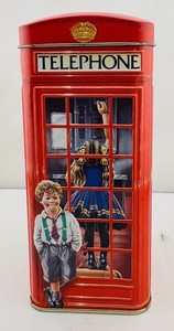 VTG Harrods Knightsbridge Telephone Kiosk Money Box.  Used see pictures/wear