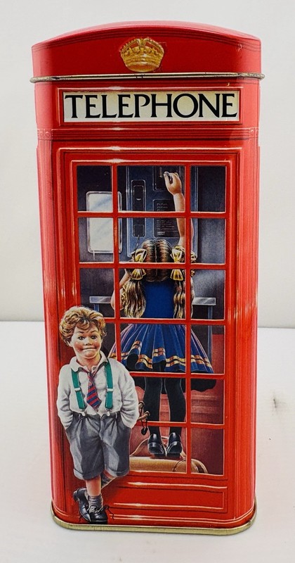 VTG Harrods Knightsbridge Telephone Kiosk Money Box.  Used see pictures/wear
