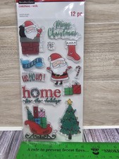 Santa Christmas Clear Acrylic Stamp Set by Recollections 606945 NEW 