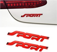2pc 3D Metal Car Sport Emblem Badges Red