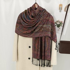 Paisley Tassels Pashmina Shawl Woman Warm Scarf Muslim Hijabs Fashion Long Wraps