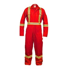 Flame Resistant FR High Visibility Hi Vis Coverall Medium Red