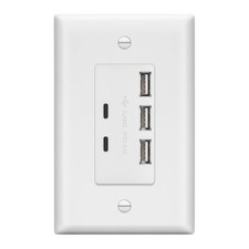 LIDER 6.0A 30W USB A C in-Wall Charger, 3 USB Type-A and 2 USB Type-C Chargin...