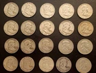 Franklin Silver Half Dollars - Roll - Cirsulated - 20 Coins (1957 -   1959)
