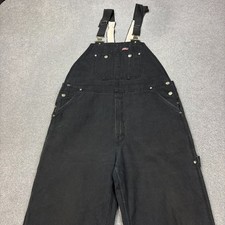 Dickies Dungarees Adult 38x30 Black Bib Overalls Work Wear Canvas Carpenter Men 