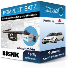 BRINK Anhängekupplung abnehmbar und E-Satz für Suzuki Swift Fliessheck 05-10 AHK