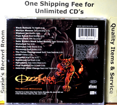 CD Ozzfest The Second Millennium PA Explicit LIKE NEW Black