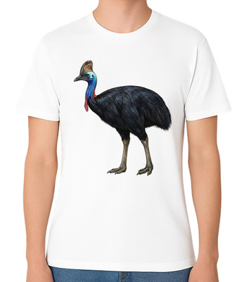 Cassowary Bird T-Shirt Realistic Exotic Wildlife Animal Graphic Unisex Tee