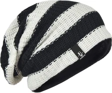 FORBUSITE Mens Slouchy Long Beanie Knit Cap for Summer Large, B09-white 