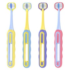 FOREVIVE 3-Sided Toddler Toothbrush 4-Pack  1 Count Pack of 4 , Bule