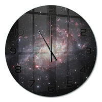 Runde Design-Glas-Wanduhr Aus GehäRtetem Glas Nebel Schwarze Zeiger Fi60 Cm
