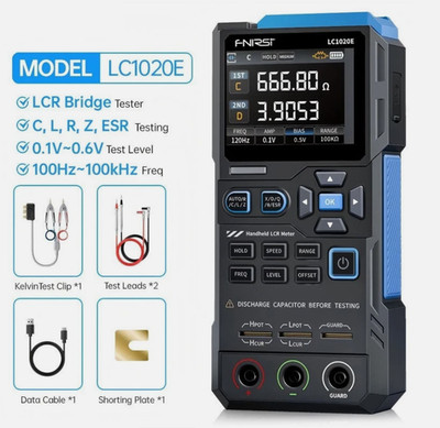 FNIRSI LC1020E Digital Bridge LCR Tester ESR Widerstand Kapazität Induktivität