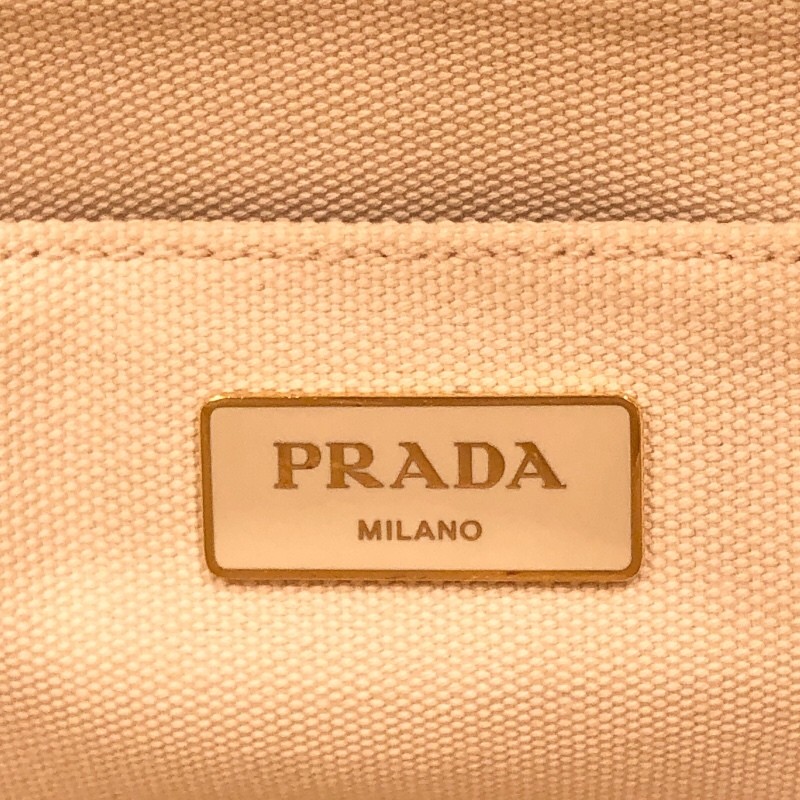 PRADA Canapa Handbag B2439G Ivory Canvas Handbag Ladies Used from japan thumbnail 6