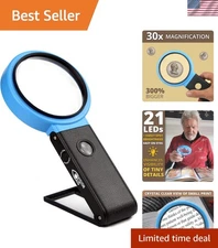 Crystal Clear 3.0X Hands-Free Magnifier with Bright LEDs for Crafts and Reading