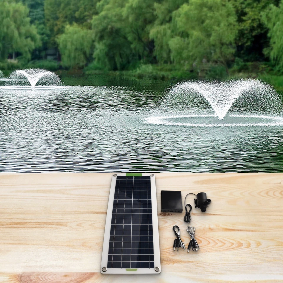 Kit Bomba de Agua Solar 50W 12V 800L/H para Fuente Estanque Exterior Foto 3 de 4