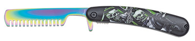 Albainox Razor Comb Kamm 3Cr13MoV Stahl ABS Griff Rainbow