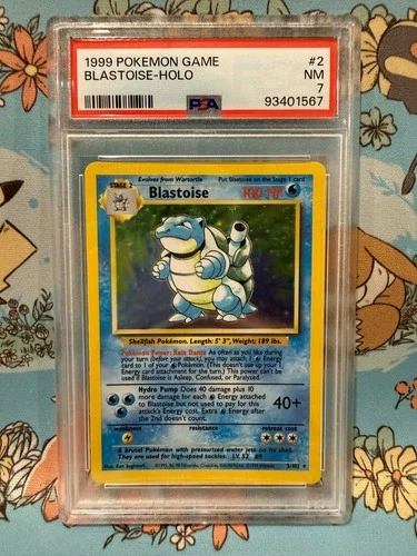 Blastoise Pokemon Base Set Holo 1999 Wizards of The Coast (WOTC) 2/102 PSA 7