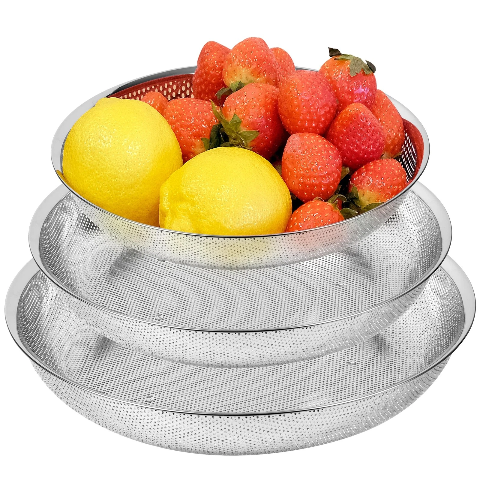 Shallow Stainless Steel Colander Set of 3 – Micro-Perforated Tray Strainers f...
Opens in a new wind