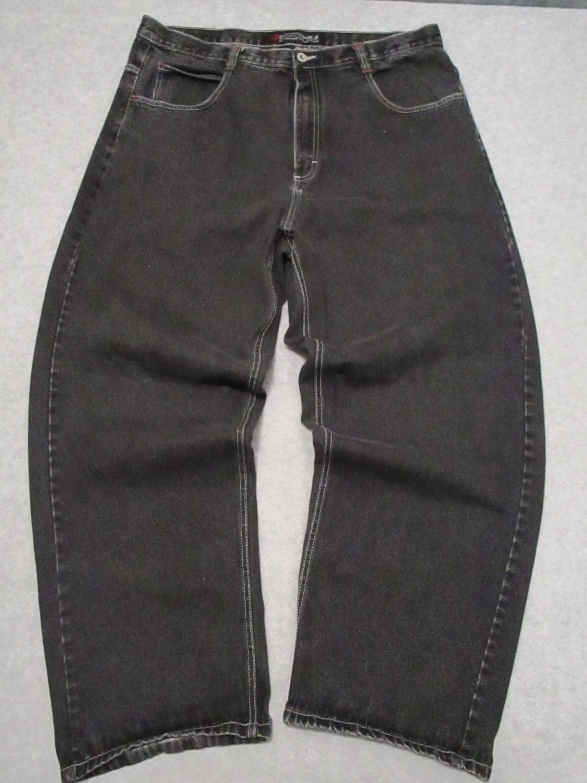 VTG Southpole Jeans Mens 40 Black Red Tab Baggy Wide Leg Hip Hop Y2K Denim