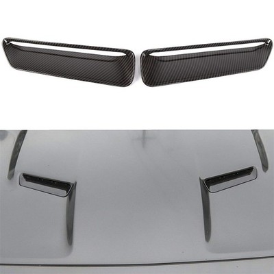 For 15-22 Dodge Challenger Carbon Fiber Pattern Hood Air Vent Intlet Cover Trims