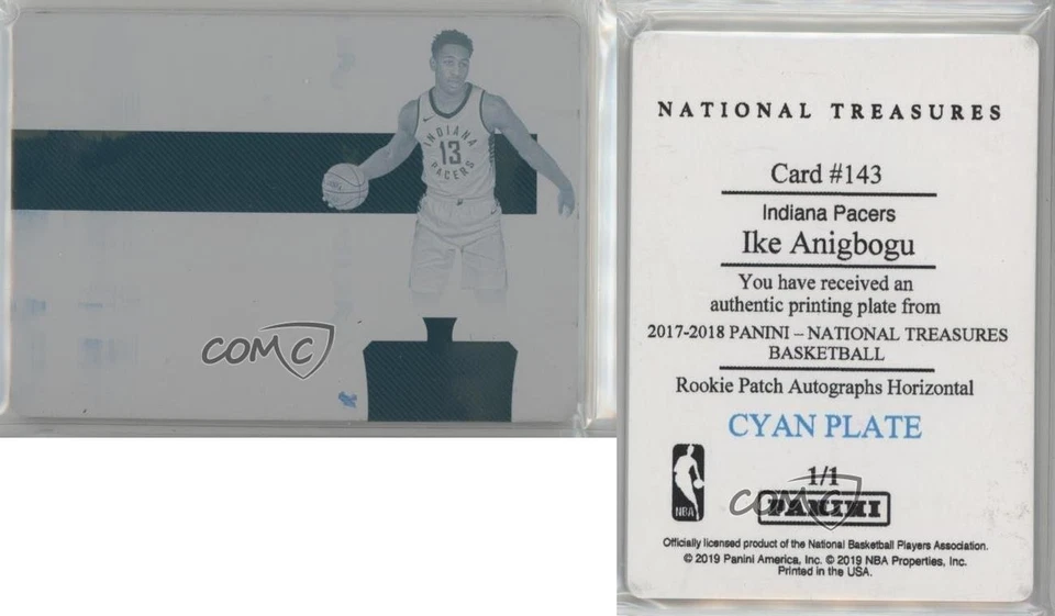 2017 National Treasures Printing Plate Cyan 1/1 Ike Anigbogu Rookie Auto RC 7n6 - Image 3 of 3