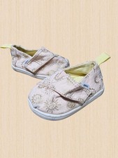 TOMS Toddler Girls Shoes Size 4C Pink Canvas Slip On Velc  Sunshine Print