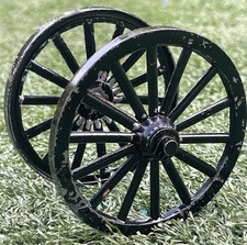 Vintage Cast Iron Spoked Wagon Wheels Axle 3.5  Diameter Toy Part