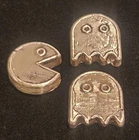 3 TROY OZ MK BARZ PAC MAN & (2) GHOSTS .999 Fine Silver