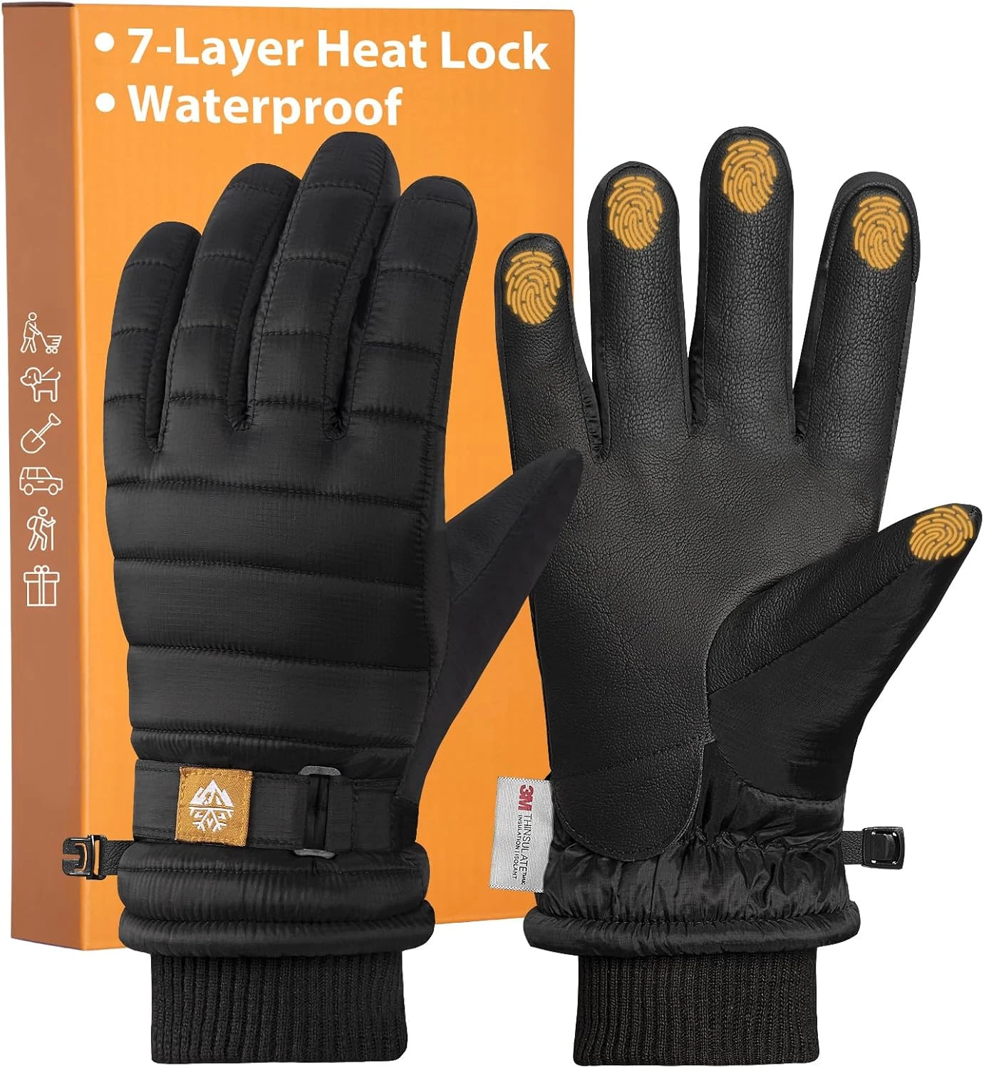 Winter Gloves Women Waterproof Snow Gloves for Cold Weather, 3M Thinsulate Ski G