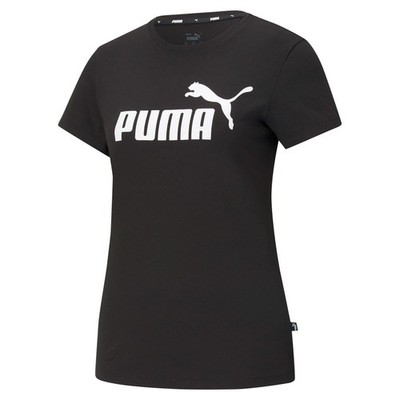 Damen Puma Essential Logo T-Shirt in Schwarz