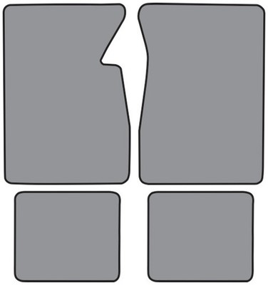 For 1971-1973 DeVille 2DR Coupe Floor Mat 4pc (FM32F FM2R) 01 Black Loop