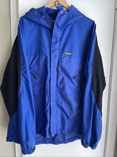 Vintage 90s Patagonia Black Blue Full Zip Hoodie Jacket Size XL