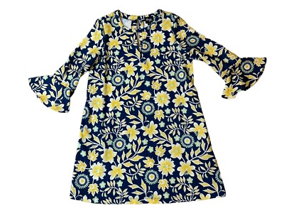 Plus Size Navy Blue And Yellow Floral Dress YOURS Plus Size Navy