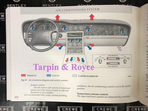 Bentley Brooklands Manual del Propietario 1993-1994 UB87880 artículo #TR927 - Imagen 11 de 12