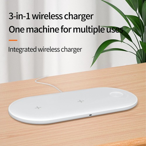 Chargeur sans fil rapide 3 en 1 15 W pour iPhone Samsung AirPod Apple Watch Chager - Photo 8 sur 9